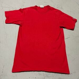 **Vintage Blank Champion Red T-Shirt - Short Sleeve**